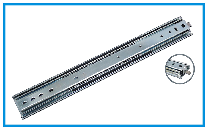 heavy duty drawer slide with lock-in