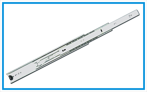 Medium duty drawer slide with lock-out device