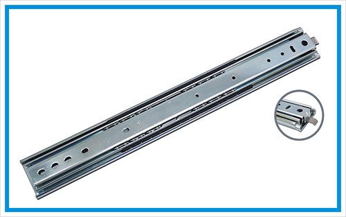 Heavy duty drawer slide with Lock-in device